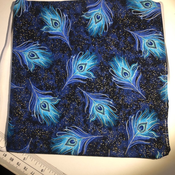 Pleated Peacock face mask #148 - Picture 2 of 2